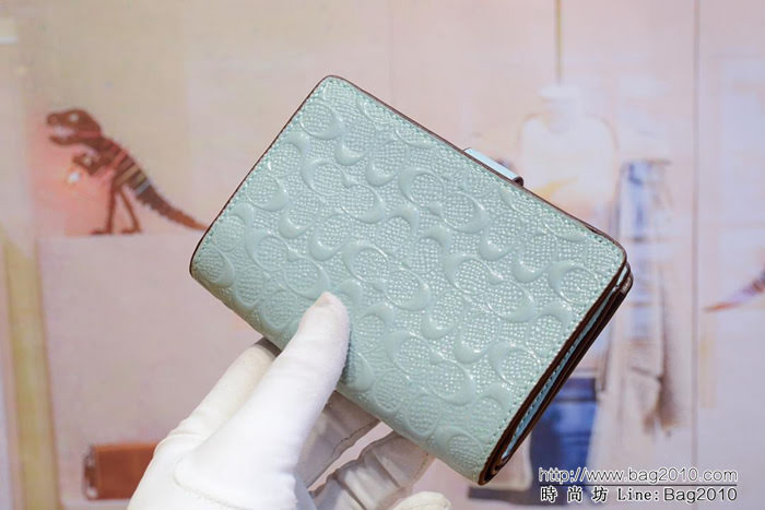 COACH蔻馳 新款壓花 53436 女士中款全皮錢包  Chz1313